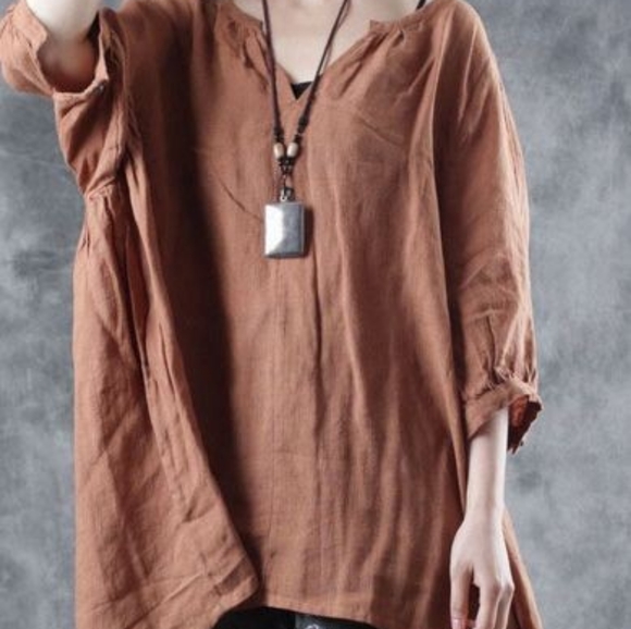 100% linen shirts pink XL and brown XL - Picture 7 of 7